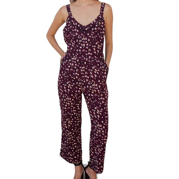 Heartloom Bailey Wide Leg Jumpsuit - Burgundy - Small - Picture 1 of 16